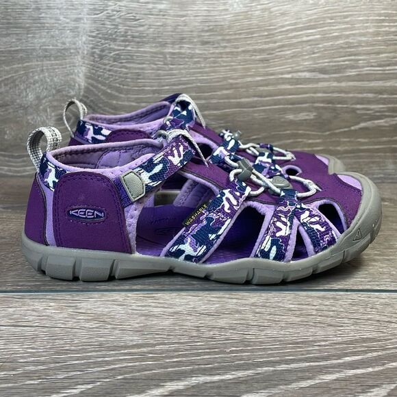 Keen Seacamp II CNX Little Girl Sz 3 Camo Tillandsia Waterproof Hiking Sandals - Picture 1 of 10